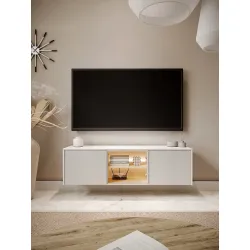 Pakabinama TV spintelė su LED apšvietimu LIBU, 147x41x42 cm