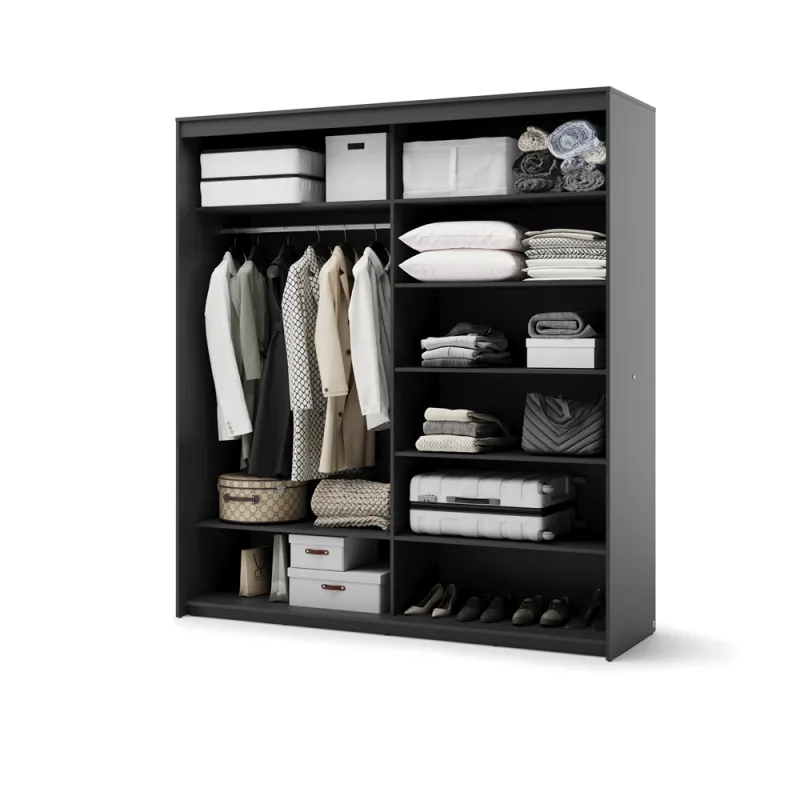 Stumdomų durų spinta su LED apšvietimu TRENA, 200x63x222 cm