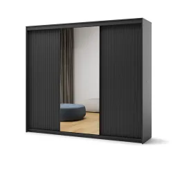 Stumdomų durų spinta su LED apšvietimu TRENA, 250x63x222 cm