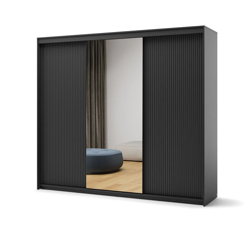 Stumdomų durų spinta su LED apšvietimu TRENA, 250x63x222 cm