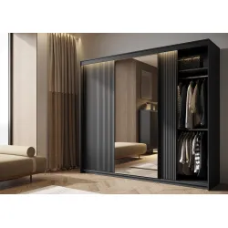 Stumdomų durų spinta su LED apšvietimu TRENA, 250x63x222 cm