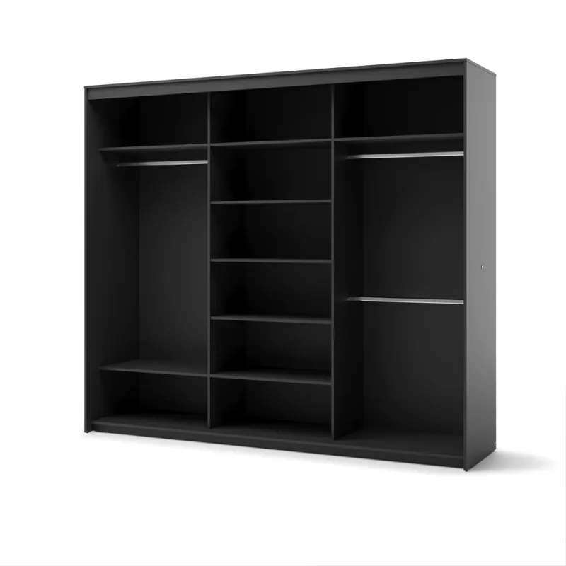 Stumdomų durų spinta su LED apšvietimu TRENA, 250x63x222 cm