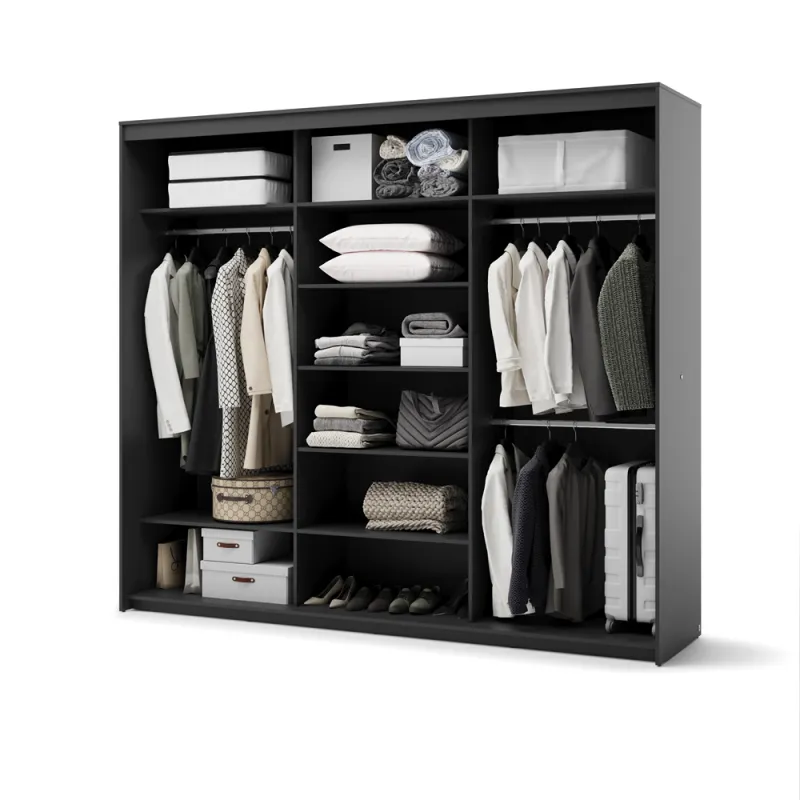 Stumdomų durų spinta su LED apšvietimu TRENA, 250x63x222 cm