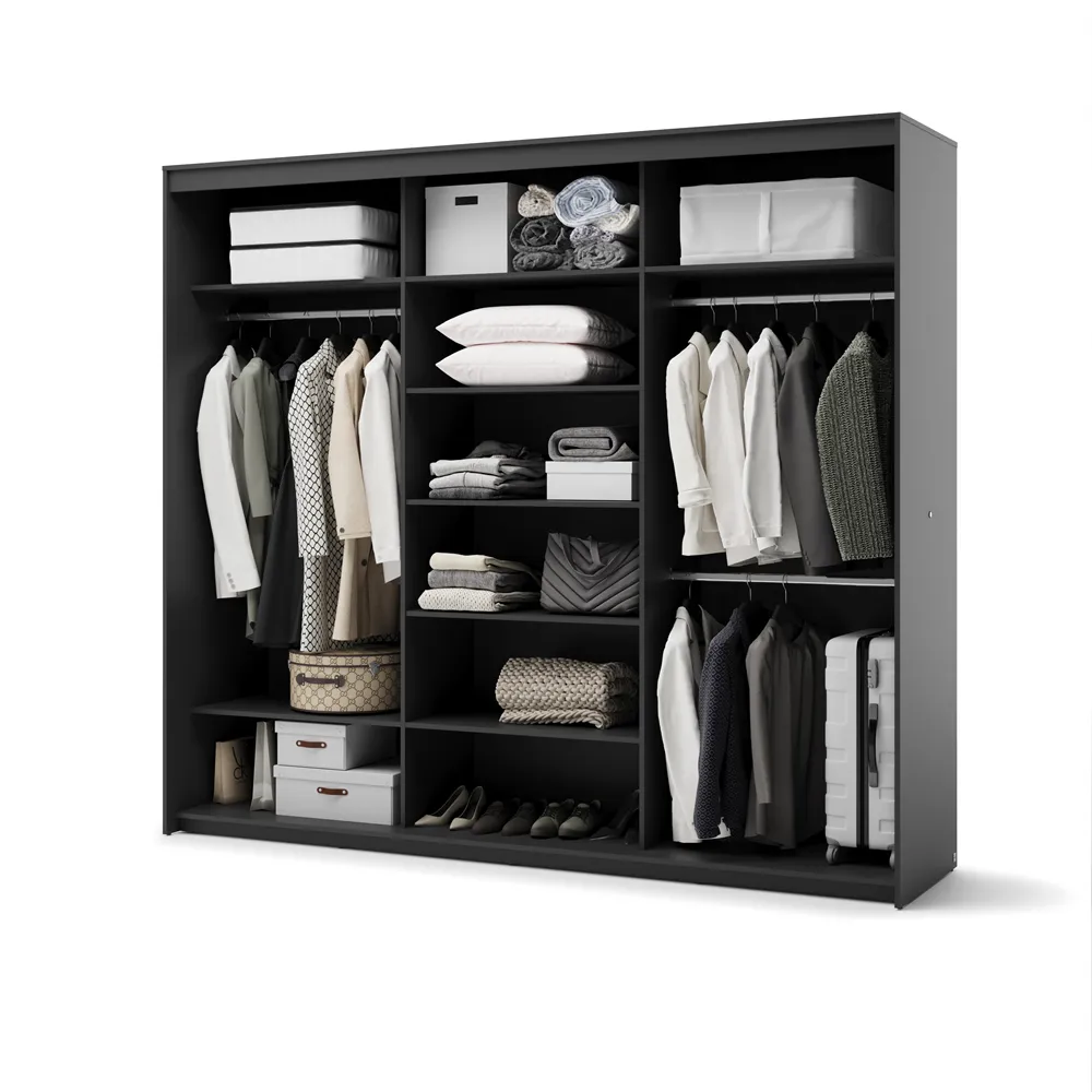Stumdomų durų spinta su LED apšvietimu TRENA, 250x63x222 cm