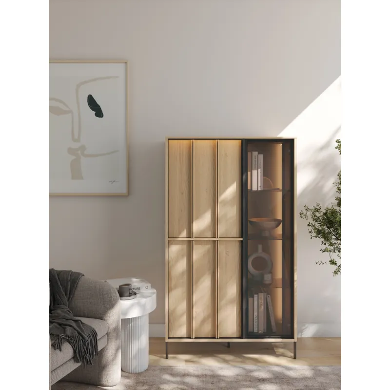 Vitrina su LED apšvietimu ITAMA, 90x40x151 cm