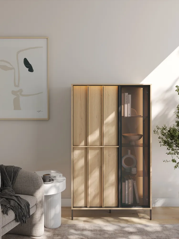 Vitrina su LED apšvietimu ITAMA, 90x40x151 cm
