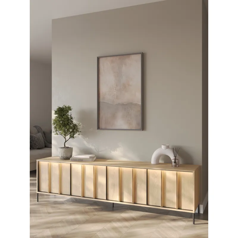 TV spintelė su LED apšvietimu ITAMA, 206x40x56 cm