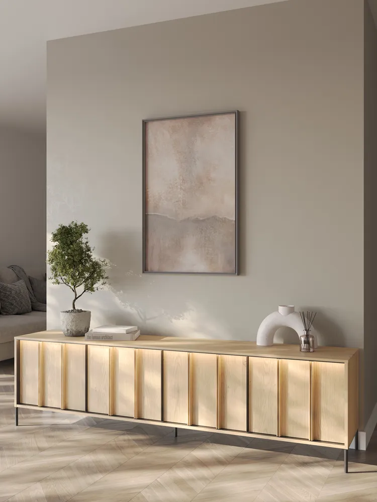 TV spintelė su LED apšvietimu ITAMA, 206x40x56 cm