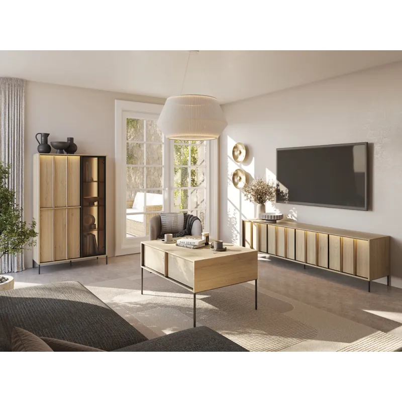 TV spintelė su LED apšvietimu ITAMA, 206x40x56 cm