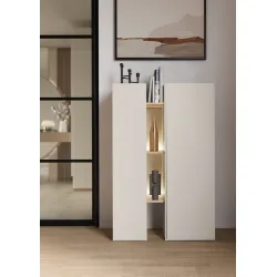 Spintelė su lentynomis ir LED apšvietimu SIGMI, 85x42x132 cm