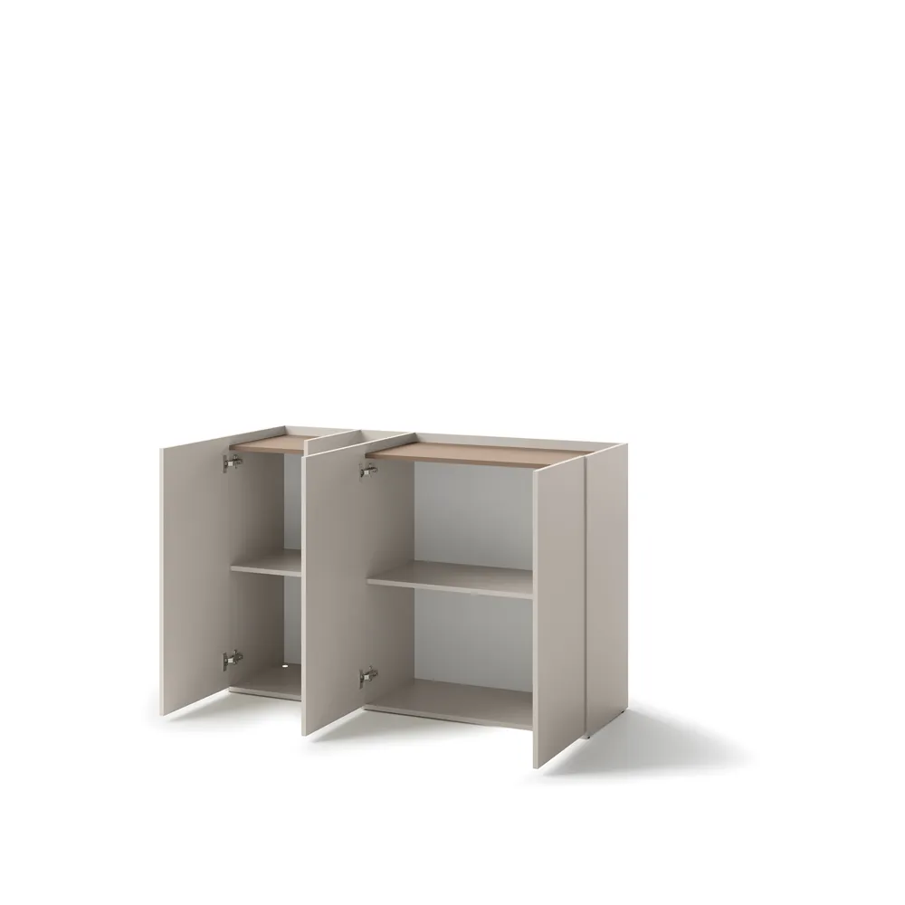 Spintelė su lentynomis ir LED apšvietimu SIGMI, 136x42x91 cm