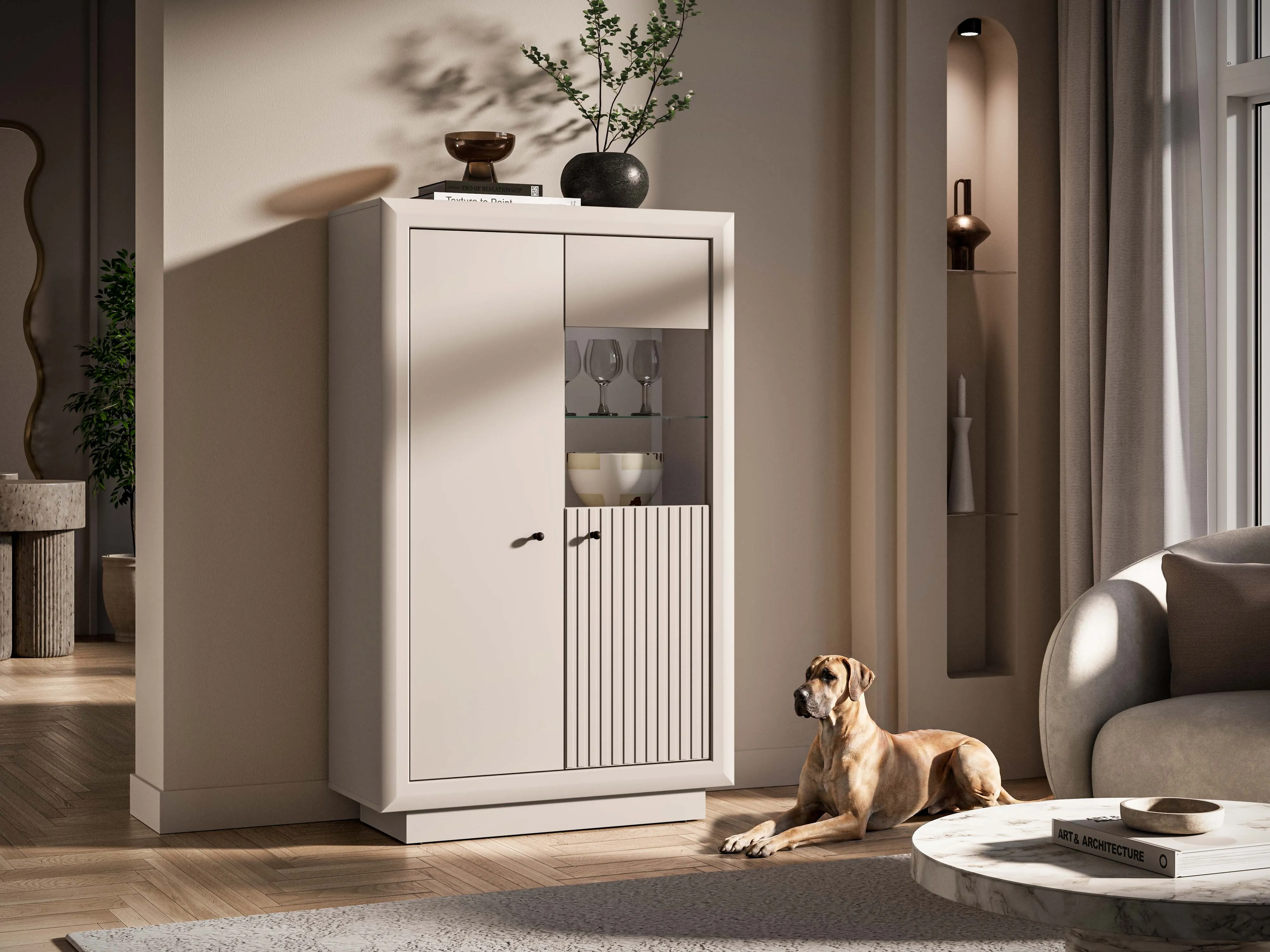 Plati vitrina SOLONA, 92x40x150 cm
