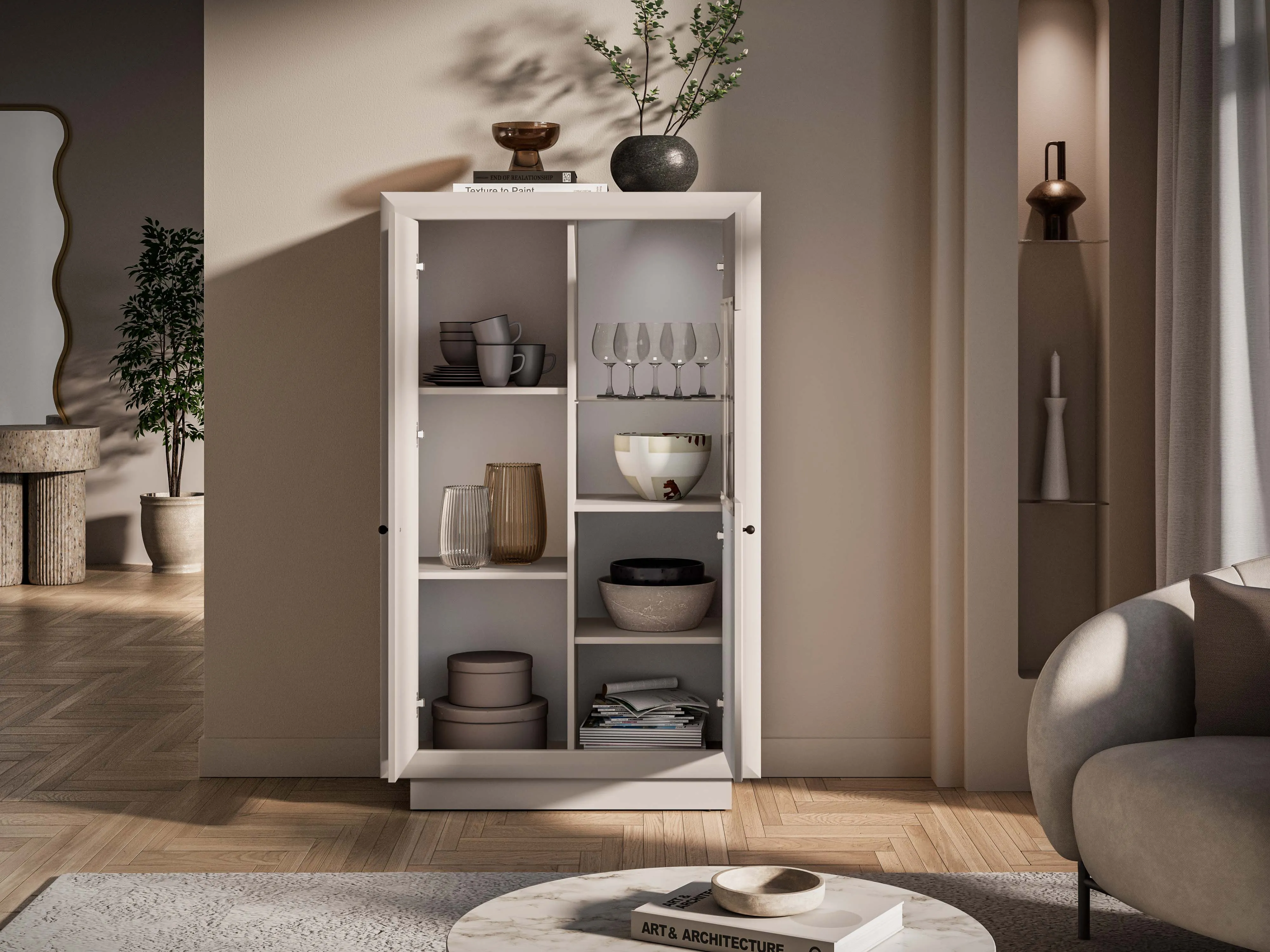 Plati vitrina SOLONA, 92x40x150 cm