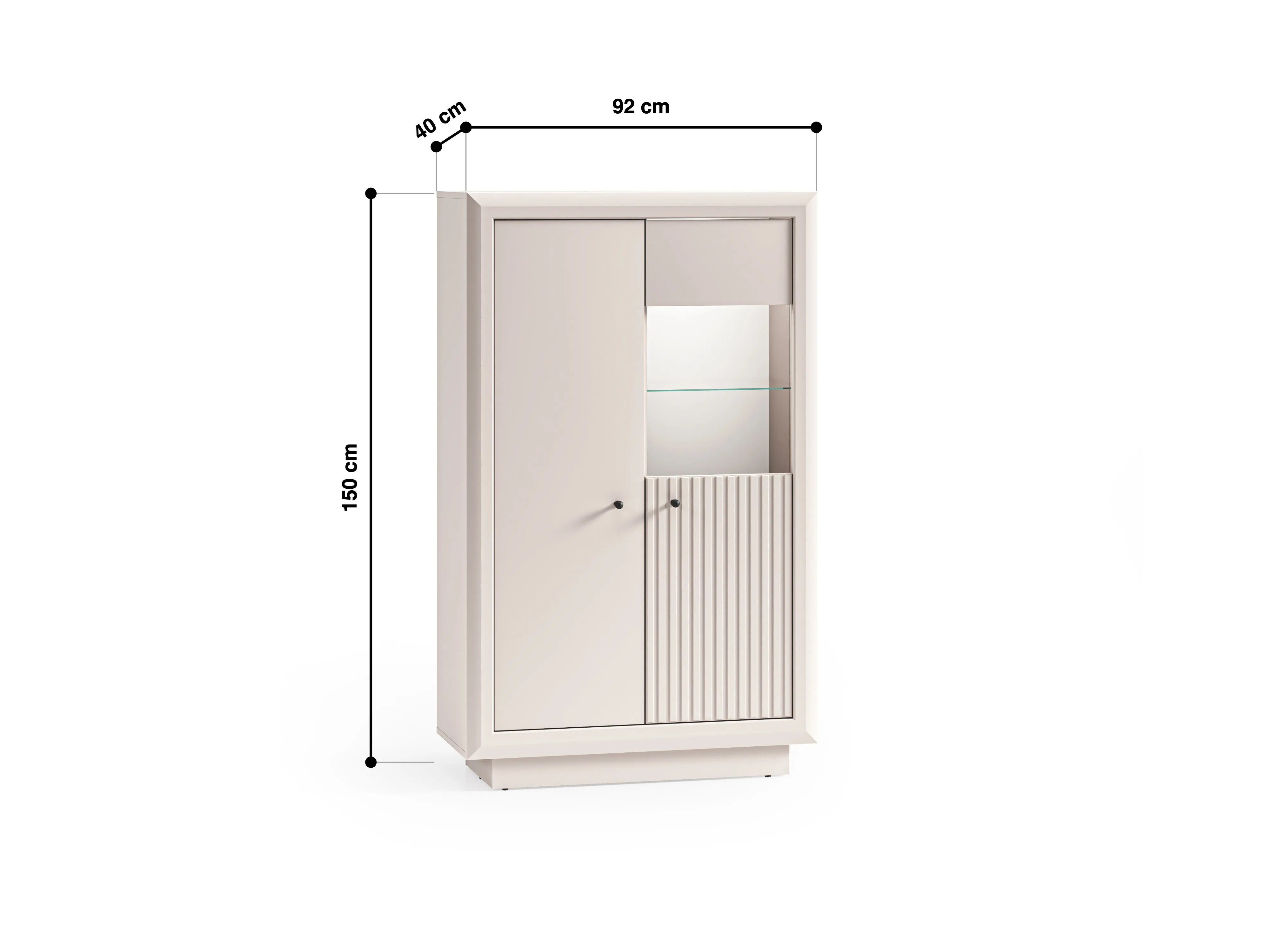 Plati vitrina SOLONA, 92x40x150 cm