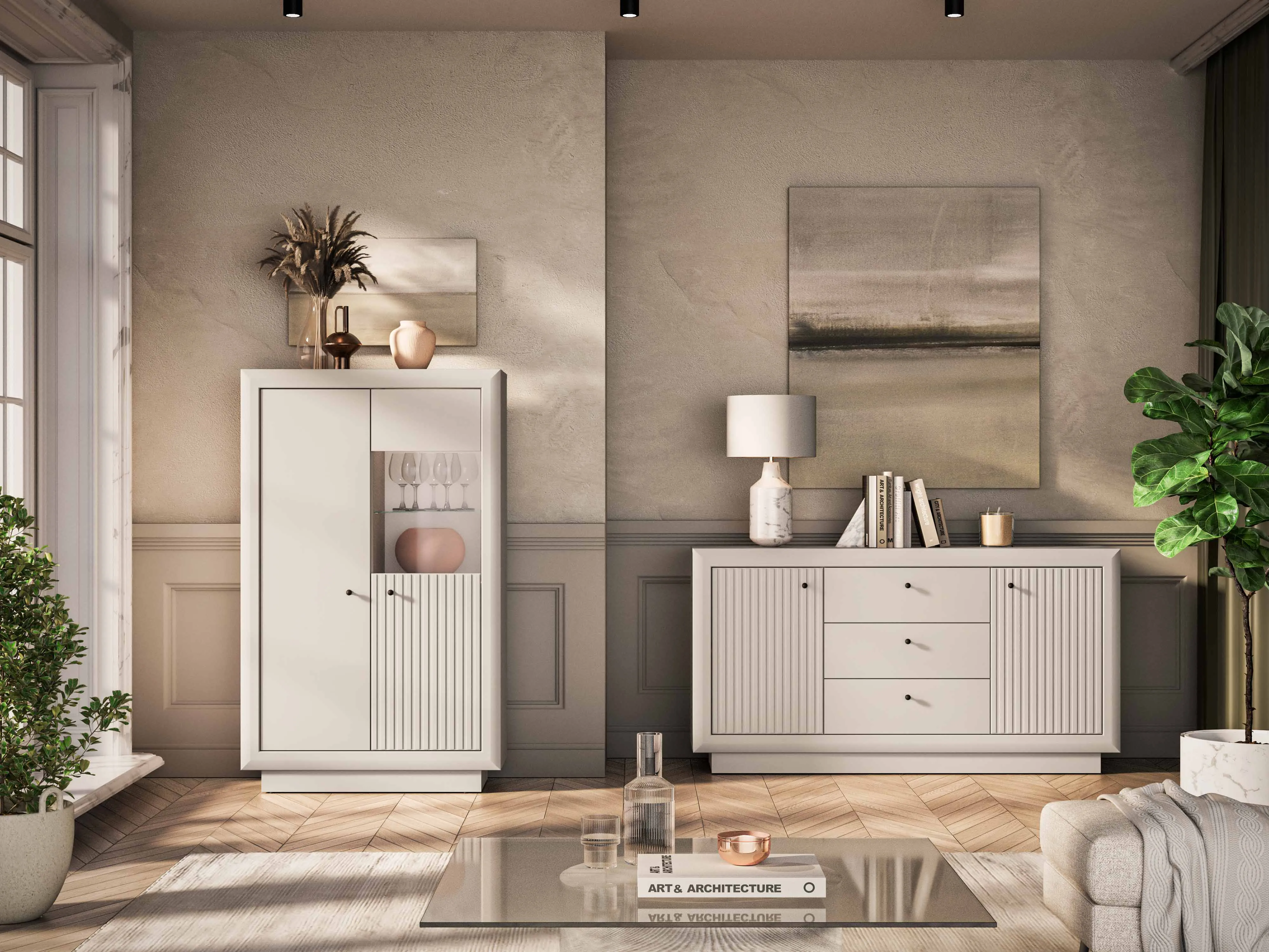 Plati vitrina SOLONA, 92x40x150 cm