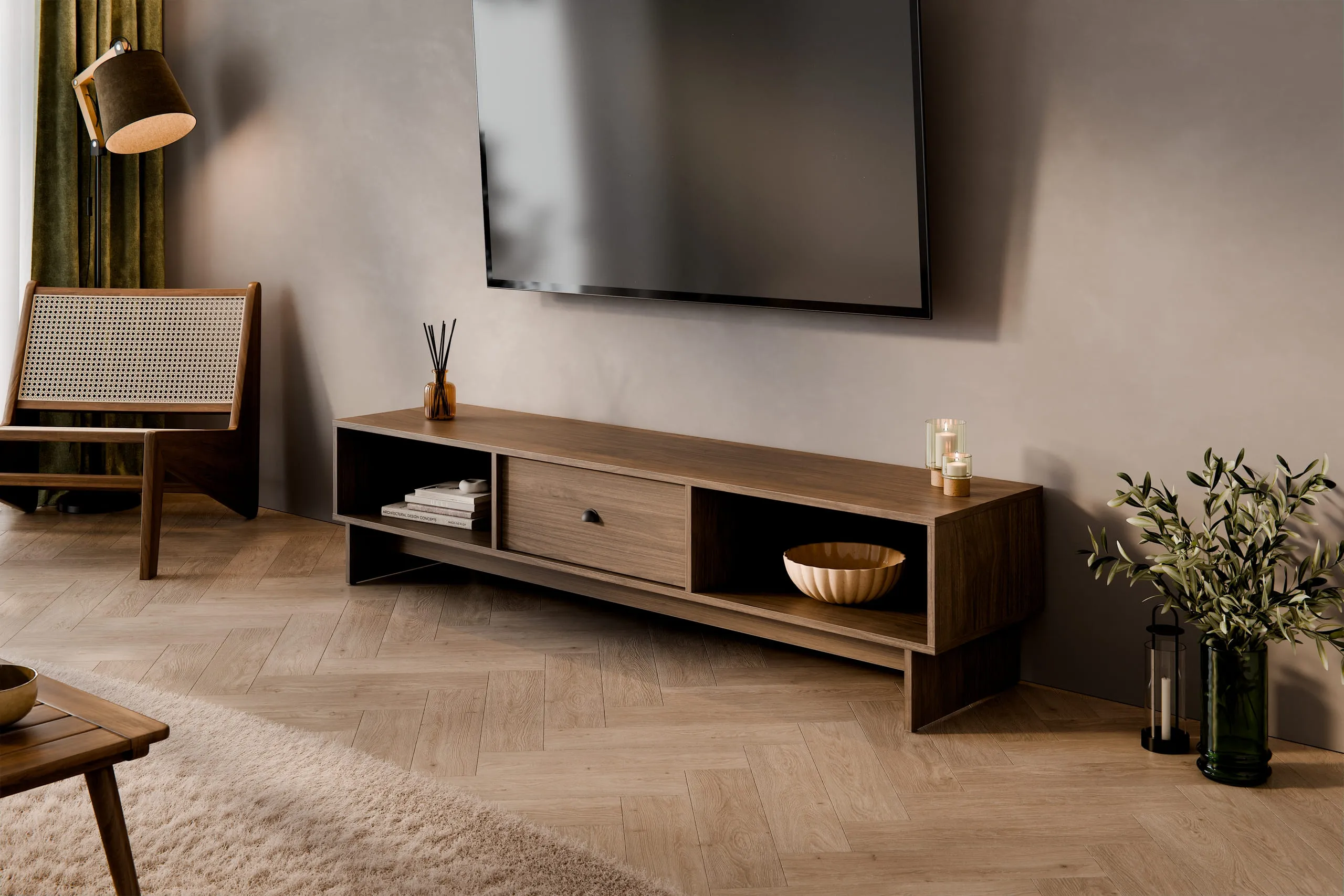 TV staliukas YORANA VILA, 176,4x40x40,6 cm