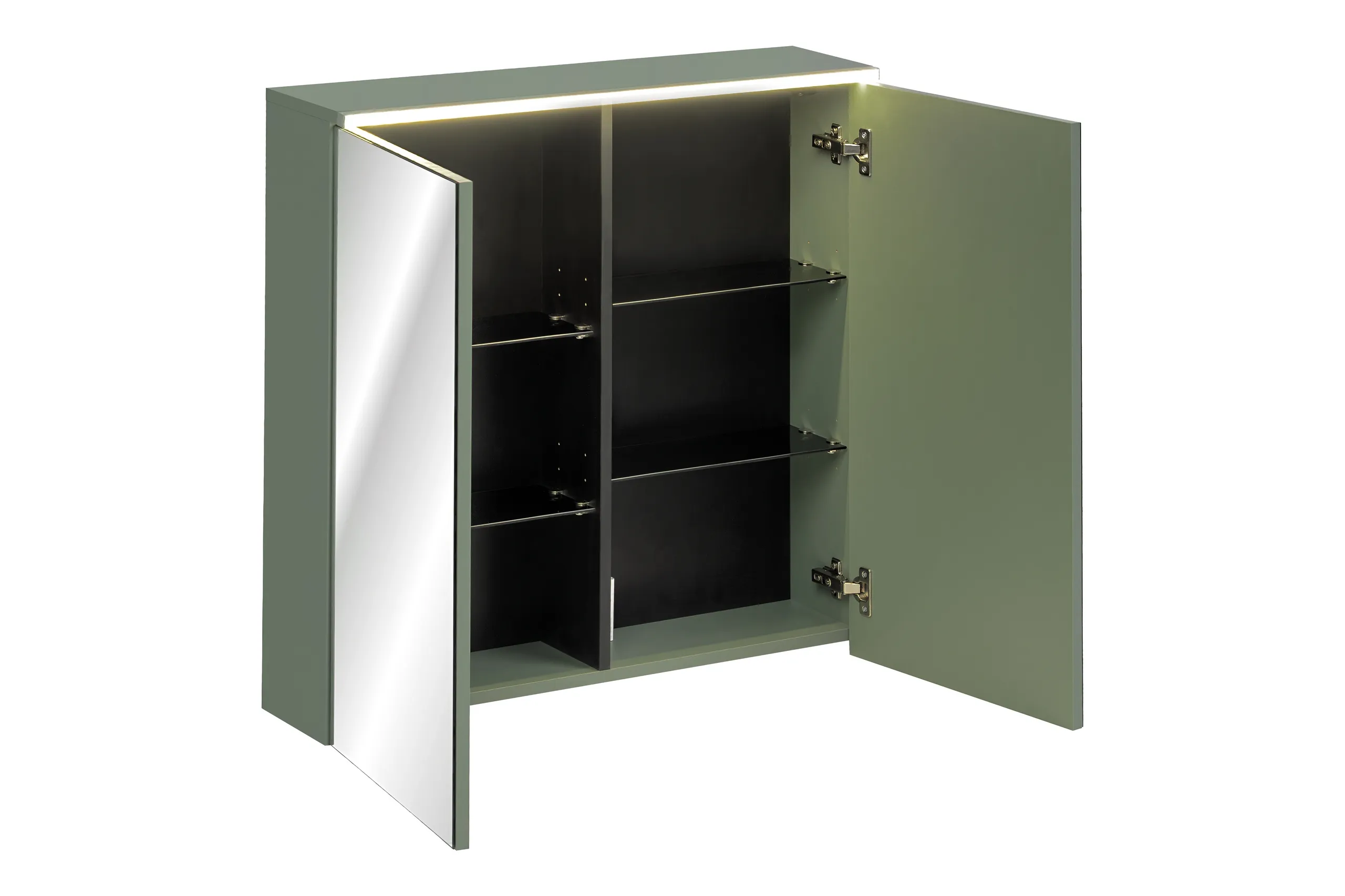 Pakabinamas LED veidrodis-spintelė SAMBA GREEN, 80x19x78 cm