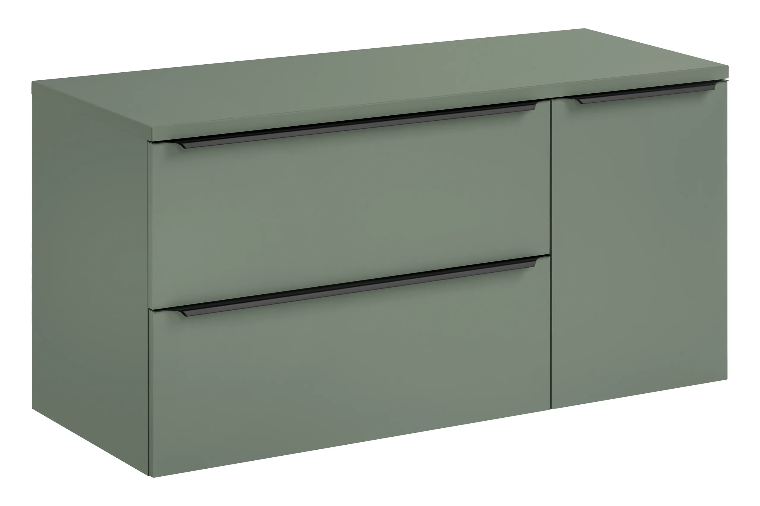 Vonios spintelė su skalbinių krepšiu SAMBA GREEN, 120x46x59 cm
