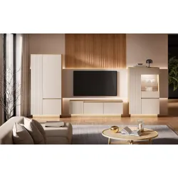 Dvidurė spinta HILA su LED apšvietimu, 90x52x190 cm