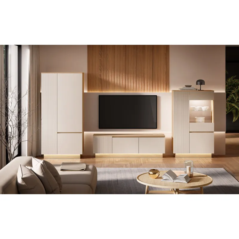 Dvidurė spinta HILA su LED apšvietimu, 90x52x190 cm