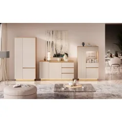 Dvidurė spinta HILA su LED apšvietimu, 90x52x190 cm