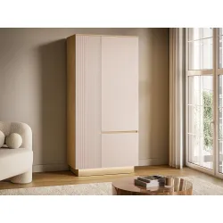 Dvidurė spinta HILA su LED apšvietimu, 90x52x190 cm
