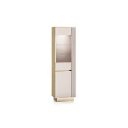 Aukšta vitrina HILA su LED apšvietimu, 55x40x190 cm