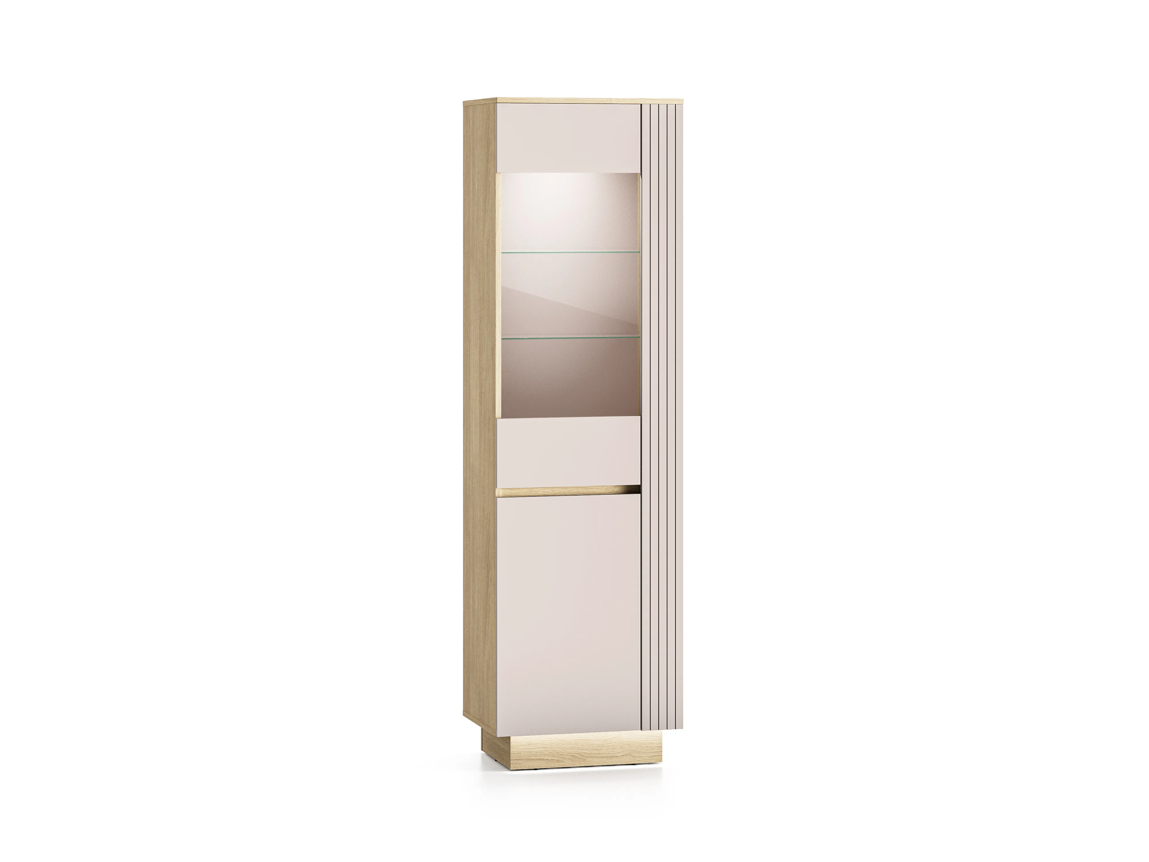 Aukšta vitrina HILA su LED apšvietimu, 55x40x190 cm