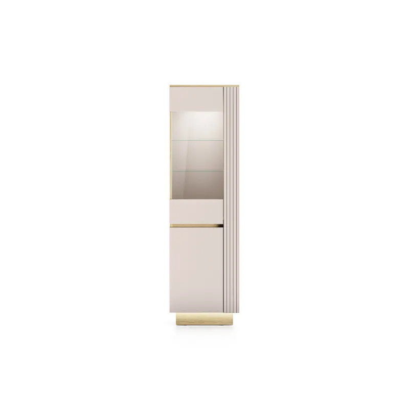 Aukšta vitrina HILA su LED apšvietimu, 55x40x190 cm