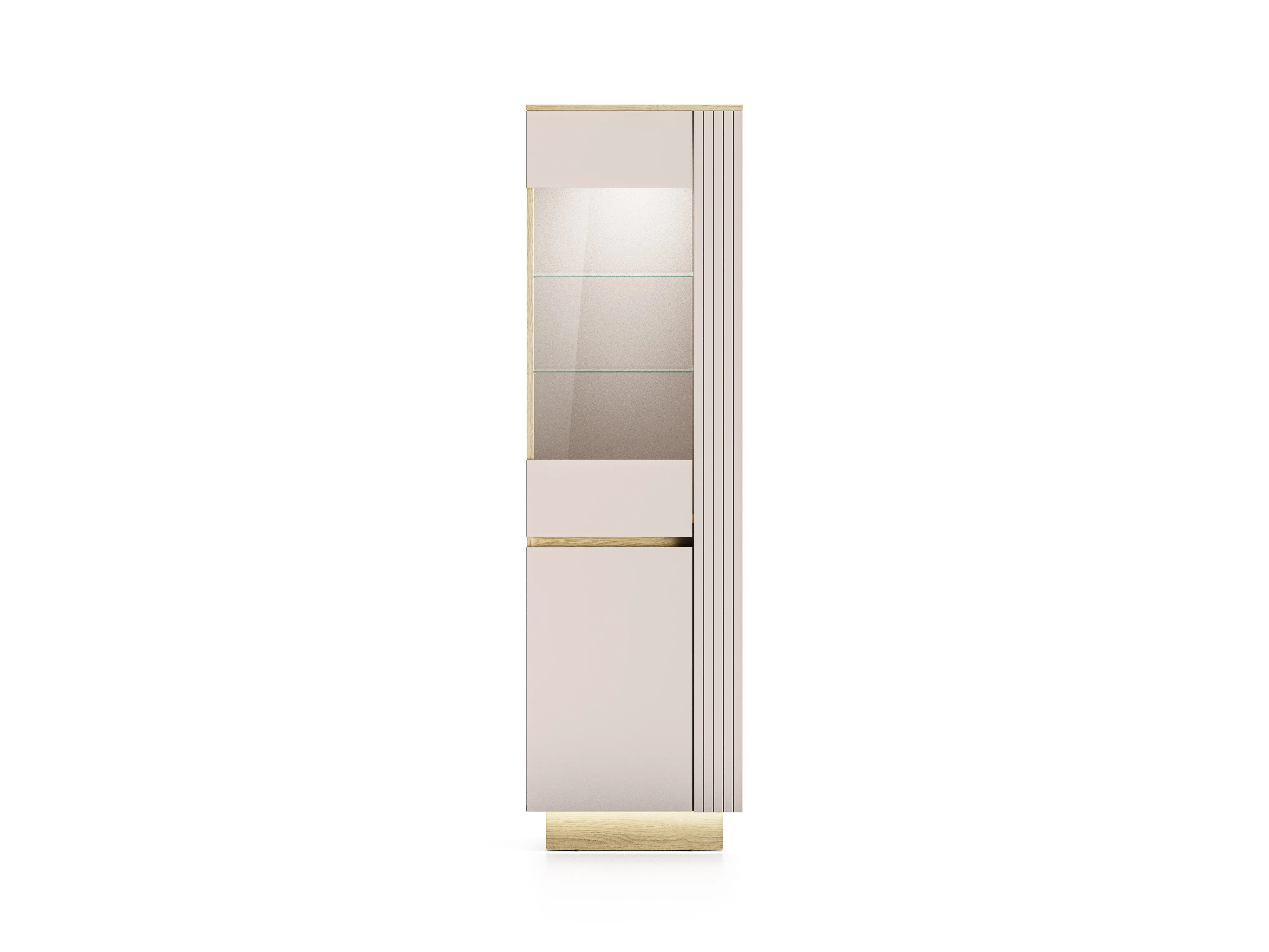 Aukšta vitrina HILA su LED apšvietimu, 55x40x190 cm