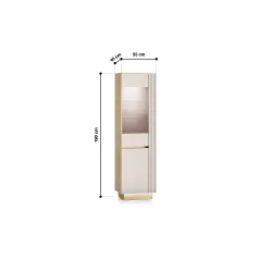 Aukšta vitrina HILA su LED apšvietimu, 55x40x190 cm