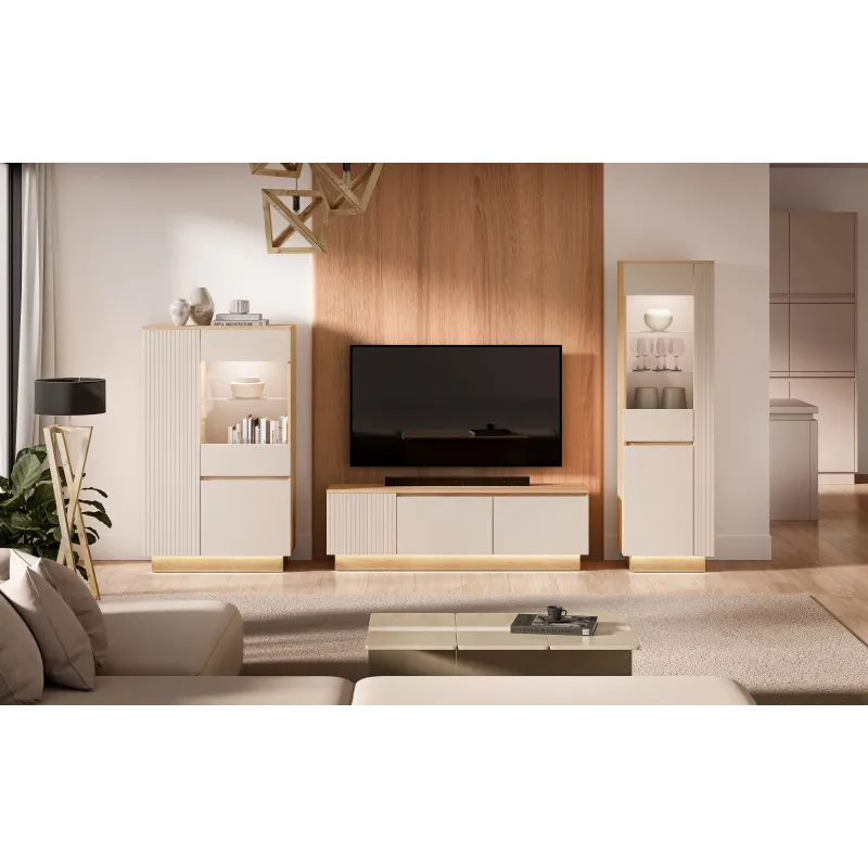 Vitrina HILA su LED apšvietimu, 90x40x150 cm