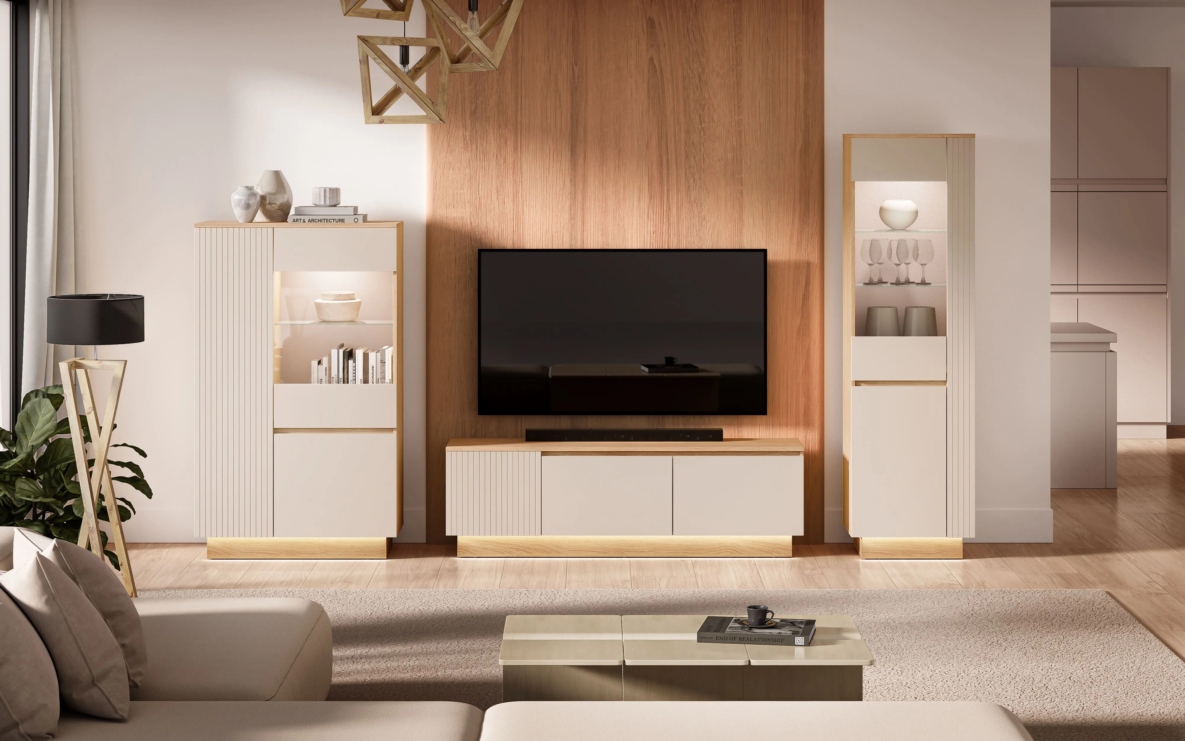 Vitrina HILA su LED apšvietimu, 90x40x150 cm