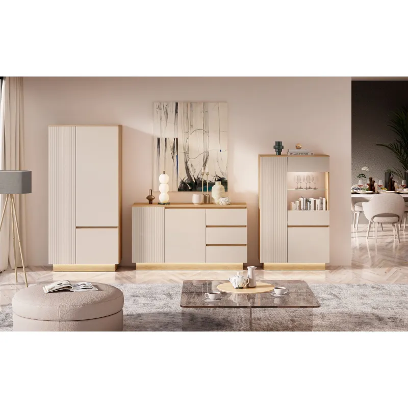 Vitrina HILA su LED apšvietimu, 90x40x150 cm