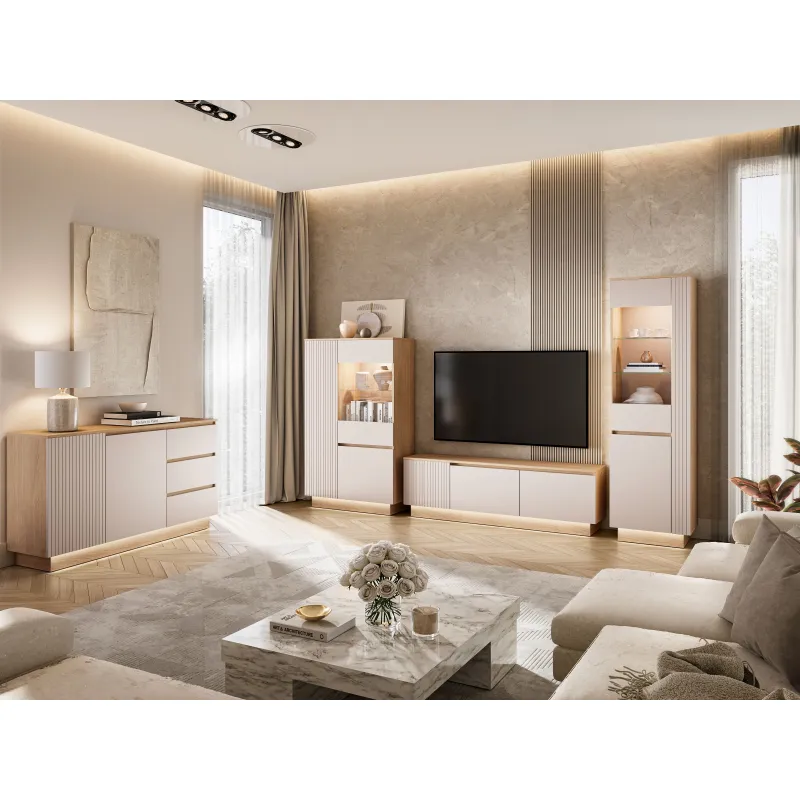 Vitrina HILA su LED apšvietimu, 90x40x150 cm