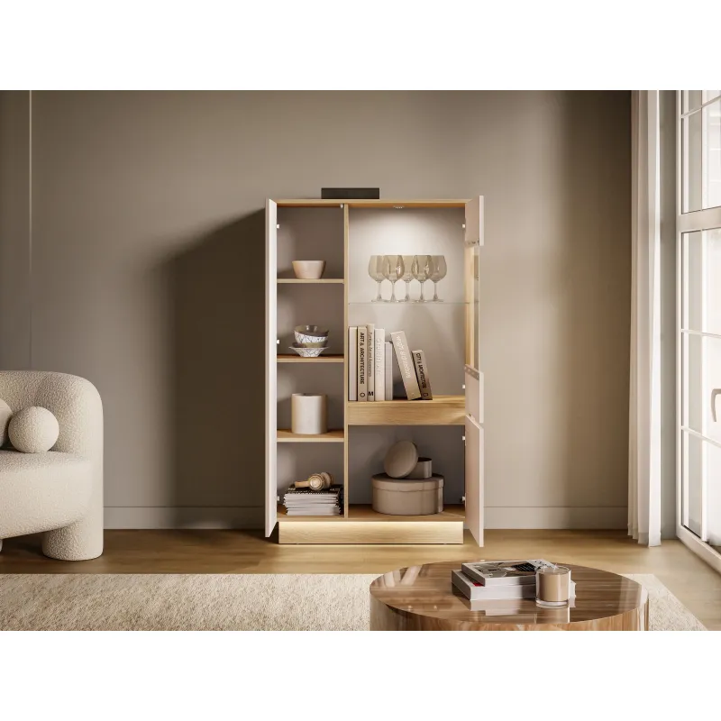 Vitrina HILA su LED apšvietimu, 90x40x150 cm