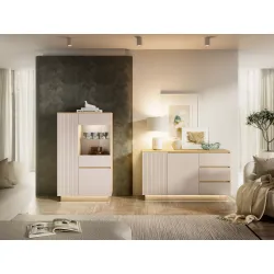 Vitrina HILA su LED apšvietimu, 90x40x150 cm