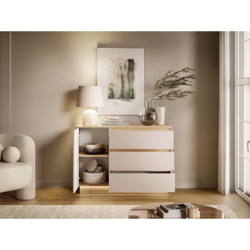 Komoda HILA su LED apšvietimu, 120x40x85 cm