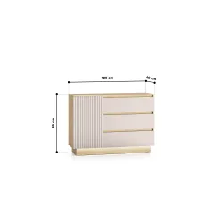 Komoda HILA su LED apšvietimu, 120x40x85 cm