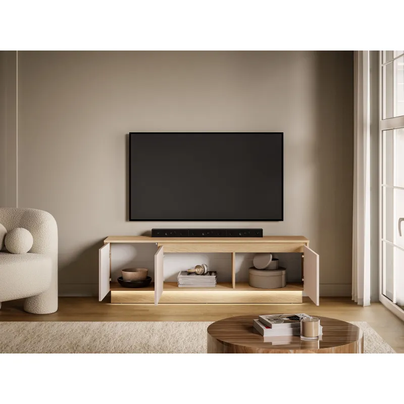 TV spintelė HILA su LED apšvietimu, 150x40x50 cm