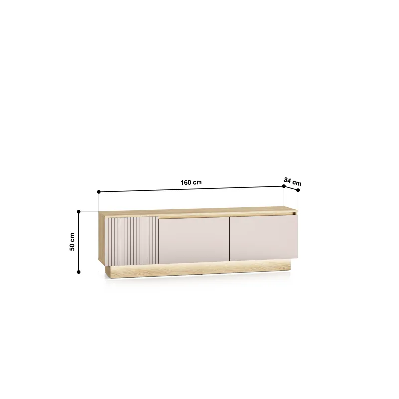 TV spintelė HILA su LED apšvietimu, 150x40x50 cm
