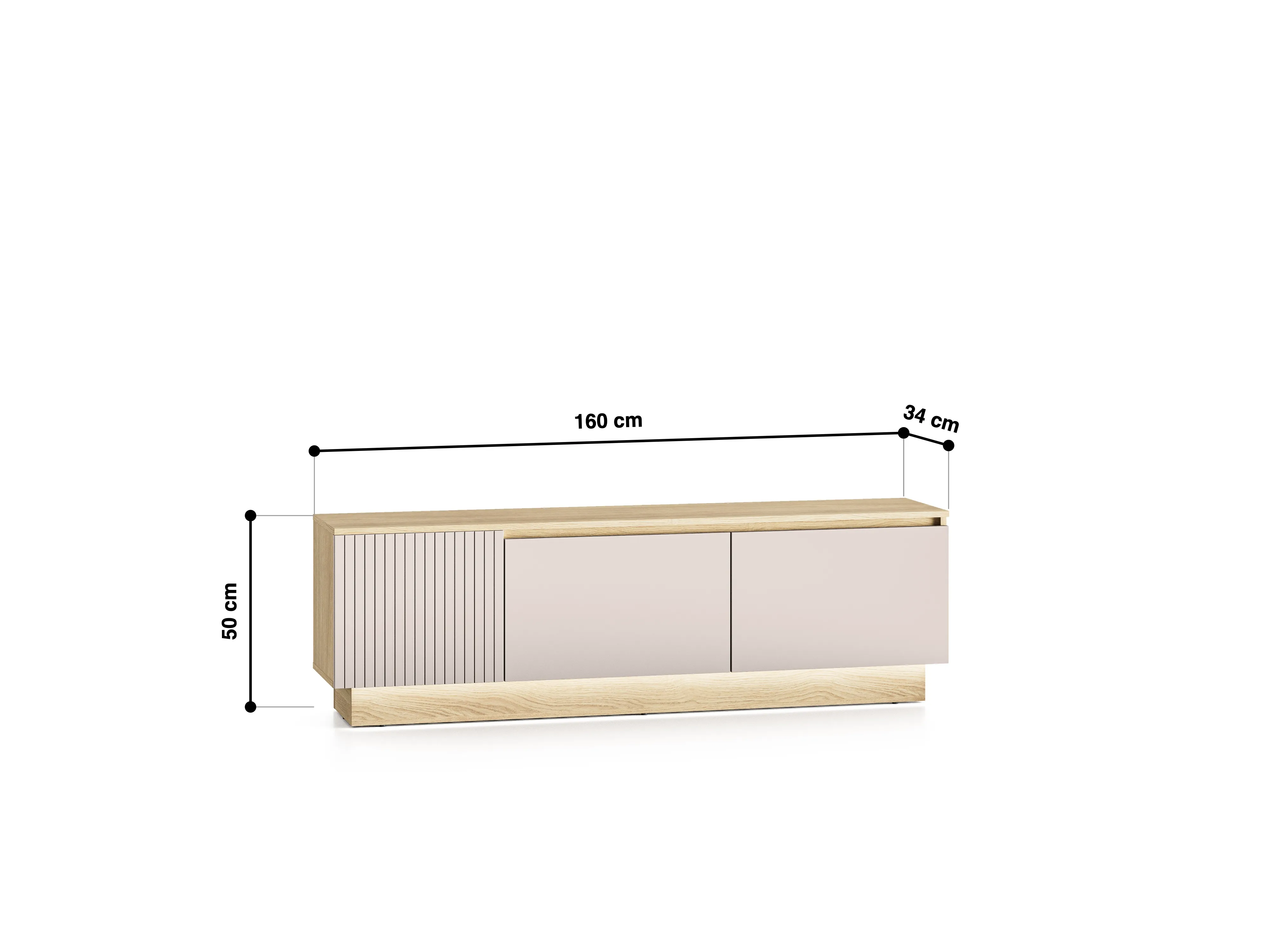 TV spintelė HILA su LED apšvietimu, 150x40x50 cm
