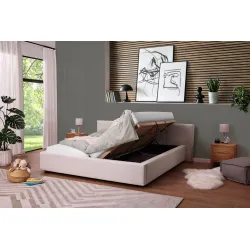 Lova 180x200 cm CAPRIA su patalynės dėže, beige