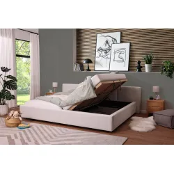 Lova 240x200 cm CAPRIA su patalynės dėže, beige