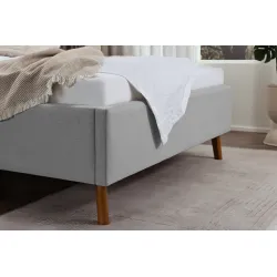 Lova 140 cm OSLO su patalynės dėže, pilka