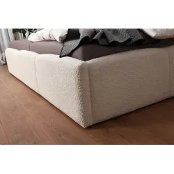 Lova 240x200 cm MERIDI su patalynės dėže, dramblio kaulo