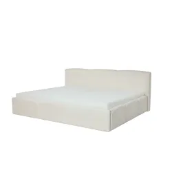 Lova 240x200 cm MERIDI su patalynės dėže, dramblio kaulo