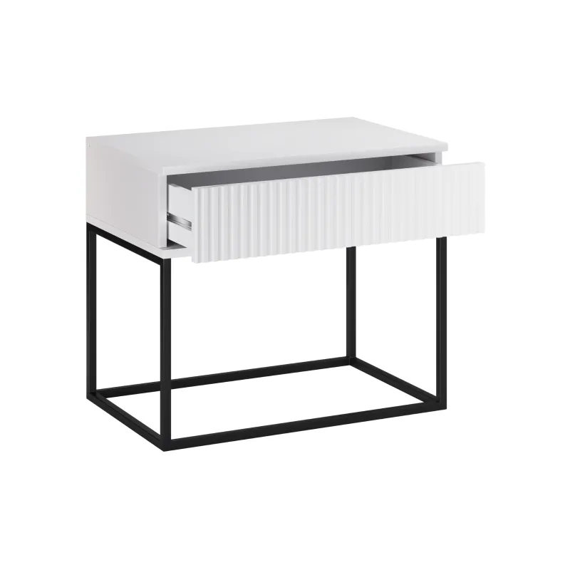 Naktinis staliukas SPELA, baltas, 60x39x52 cm